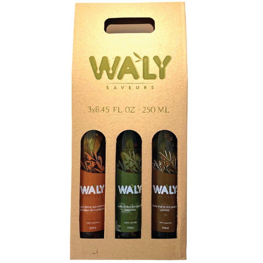 1 Une farandole de saveurs d’huiles d’olive aromatisées - Coffret Trio Saveurs – Image 1