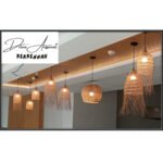 Abat-jour Drina Naturel Dom ajouré suspension luminaire design Dom fait main en fibre de palmier PM – Image 2