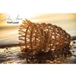 Abat-jour Drina Naturel Dom ajouré suspension luminaire design Dom fait main en fibre de palmier PM – Image 3