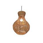 Abat-jour Drina Naturel Jarre ajouré suspension luminaire design cylindrique fait main en fibre de palmier PM