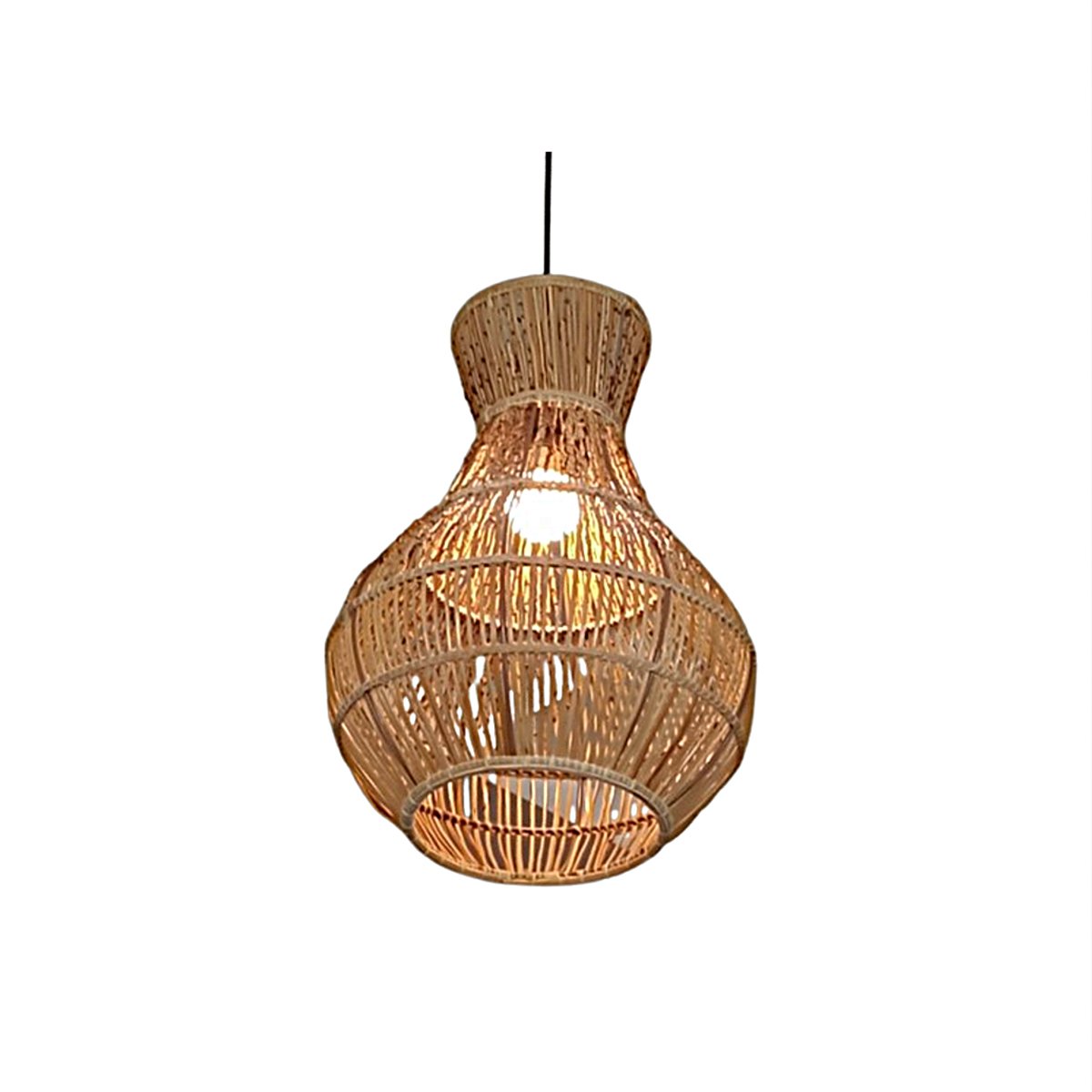 picture 12 Abat-jour Drina Naturel Jarre ajouré suspension luminaire design cylindrique fait main en fibre de palmier PM – Image 1
