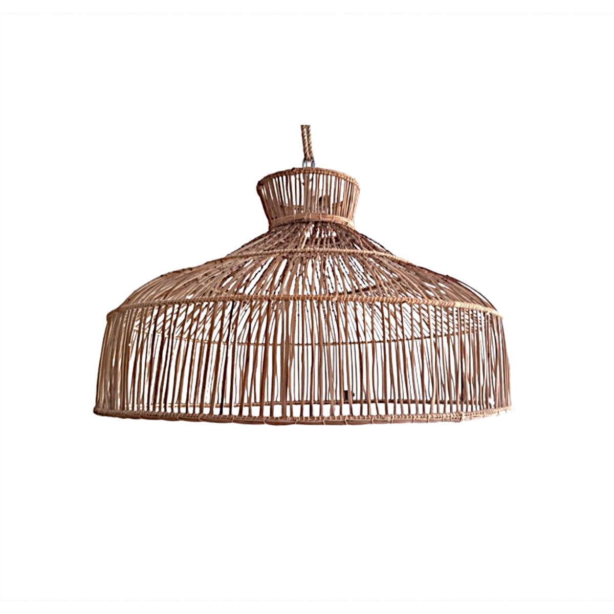 picture 3 Abat-jour Drina Naturel suspension luminaire design CLOCHE LARGE CLASSIQUE fait main en fibre de palmier GM – Image 1