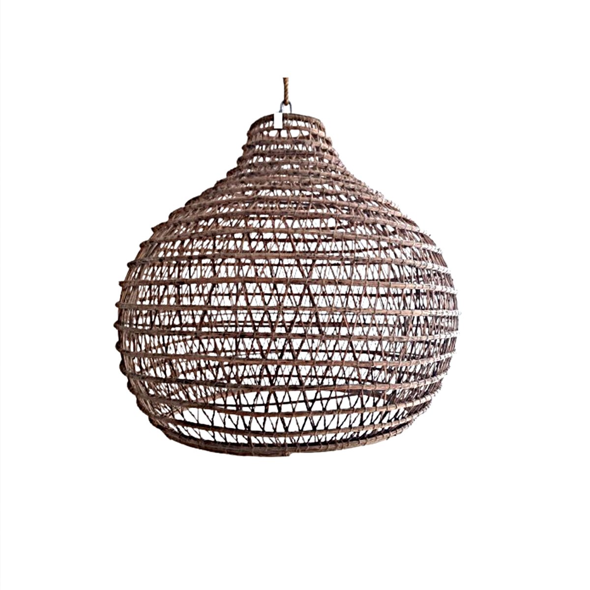 picture 7 Abat-jour Drina Naturel suspension luminaire design DRINA ORIGINAL POIRE fait main en fibre de palmier GM – Image 1