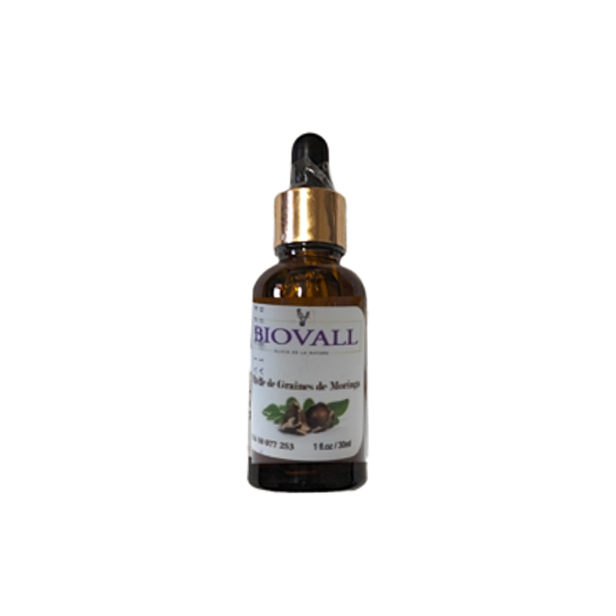 BVG 5015 Biovall Huile de moringa 100% naturel bouteille en verre opaque de 30 ml – Image 1