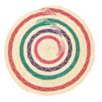 Paillasson Tapis d'entrée rond tressé à la main en fibre de palmier design escargot