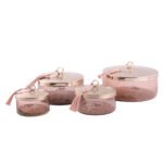 Ensemble de 4 Boite cylindrique Boite de Rangement haut de gamme en verre soufflé craquelé fait à la main