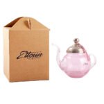 Théière MM rustique en verre soufflé craquelé  design arabesque fait à la main – Image 4
