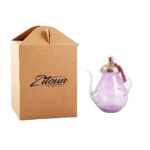 Théière rustique haute en verre soufflé craquelé design arabesque fait à la main – Image 4