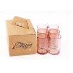 Ensemble de 6  Verres à thé en verre soufflé craquelé  design classique – Image 5