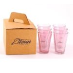 Ensemble de 6 verres gobelet évasé en verre soufflé craquelé  design classique – Image 4