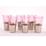 Coffret de 6 verres maxi drink + évasé en verres soufflés craquelés avec socle en cuivre – Image 3