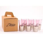 Coffret de 6 verres maxi drink + évasé en verres soufflés craquelés avec socle en cuivre – Image 4