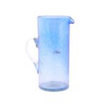 Pichet Cylindrique maxi drink en verre soufflé craquelé  design classique fait à la main