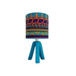 Lampe à poser abat-jour de haute gamme en wax pied en bois noble de style vintage en de la Collection Retro Art N°136