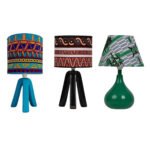 Lampe à poser abat-jour de haute gamme en wax pied en bois noble de style vintage en de la Collection Retro Art N°136 – Image 3