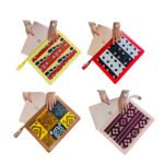 Housse ordinateur portable 13 pouces originale en tissu coton wax habillage en cuir véritable N° 23 – Image 3