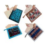 Housse ordinateur portable 13 pouces originale en tissu coton wax habillage en cuir véritable N° 25 – Image 3