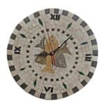 Horloge murale ronde en mosaïque haut de gamme motif Poissons BYK 1023