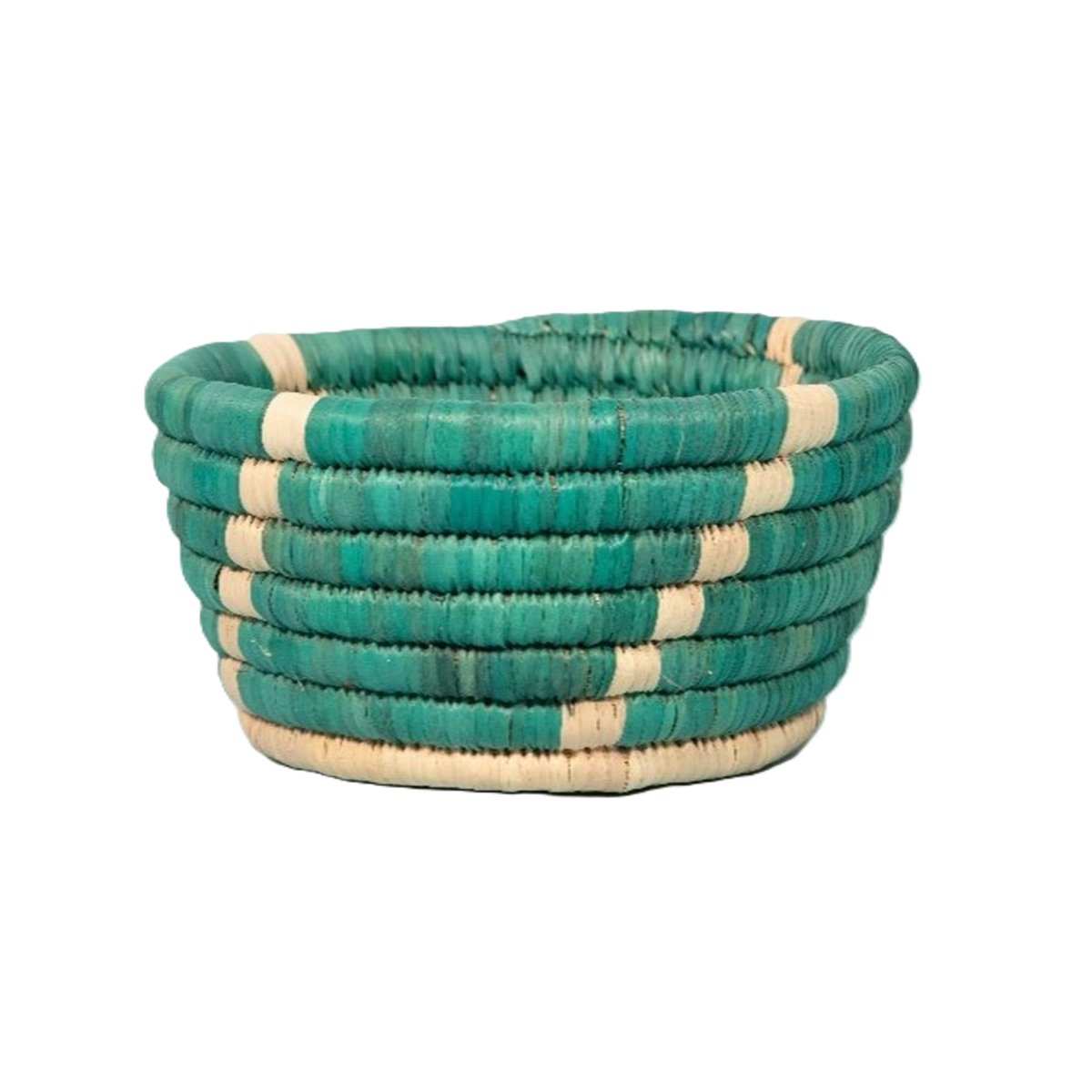 ARZ 1311 Corbeilles multifonctionnelles rondes faites à la main en fibre de palmier naturelle bicolore. – Image 1