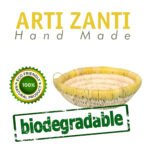 Corbeilles multifonctionnelles rustiques rondes faites à la main en fibre de palmier naturelle bicolore. – Image 2