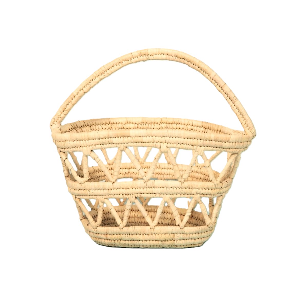 ARZ 5001 Sac de courses – Coffin - Panier ajouré tressé à la main en fibre de palmier naturelle – Image 1
