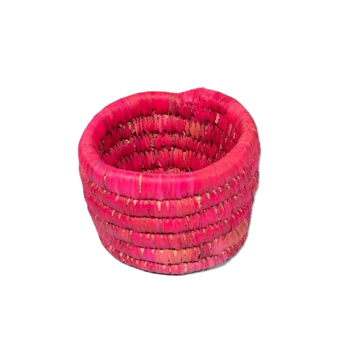 ARZ 9912 Cache pot rond en rose rustique tressé à la main en fibre naturelle de palmier – Image 1