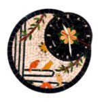 Horloge murale ronde en mosaïque romaine fait à la main haut de gamme motif Florale 2 de la collection Art Muraleles