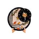 Horloge murale ronde en mosaïque romaine fait à la main haut de gamme motif Florale 2 de la collection Art Muraleles – Image 3