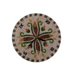 Horloge murale ronde en mosaïque romaine fait à la main haut de gamme motif Florale 4 de la collection Art Murale