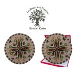 Horloge murale ronde en mosaïque romaine fait à la main haut de gamme motif Florale 4 de la collection Art Murale – Image 3
