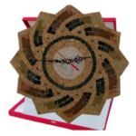 Horloge murale ronde en mosaïque romaine fait à la main haut de gamme motif Arabesque 1 de la collection Art Murale – Image 3