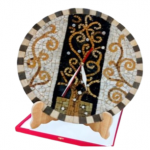 Horloge murale ronde en mosaïque romaine fait à la main haut de gamme motif Arabesque 2 de la collection Art Murale – Image 3