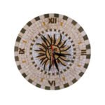 Horloge murale ronde en mosaïque romaine fait à la main haut de gamme motif The Sun Dreams Team 1  de la collection Art Murale