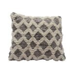 Coussin carré berbère en en 100% laine et Cotton naturelle design vintage Bicolor