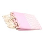 Jeté Fouta Arthur traditionnel - multi usage  Rose rayée PTZ 1016