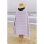2 Serviette en coton - Fouta Bali En Violet lilas et Jaune PTZ 2010 – Image 4