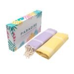 2 Serviette en coton - Fouta Bali En Violet lilas et Jaune PTZ 2010 – Image 5