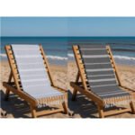 Set de 2 Serviette en coton - Fouta Bali  XL En Gris et Gris anthracite rayée blanc PTZ 2012 – Image 2