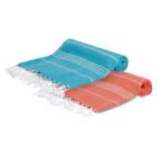 2 Serviette  Fouta Bali traditionnelle  En Jade et Corail  PTZ 2014