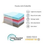 Set 2 Serviette en coton - Fouta nid d'abeille  XL En Beige et taupe PTZ 3010 – Image 4