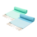 2 Fouta nid d'abeille En Turquoise et Vert d’eau PTZ 3013