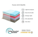 2 Fouta nid d'abeille En Turquoise et Vert d’eau PTZ 3013 – Image 5