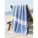 2 fouta en coton - Diamond En bleu ciel et Vert kaki PTZ 4012 – Image 2