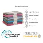 2 fouta en coton - Diamond En bleu ciel et Vert kaki PTZ 4012 – Image 4