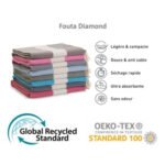 2 fouta en coton  Diamond En bleu ciel et Bleu ciel foncé PTZ 4014 – Image 4