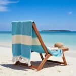 2 Serviette en coton Diamond bleu turquoise et corail PTZ 4017 – Image 2