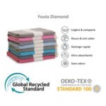 2 Serviette en coton Diamond bleu turquoise et corail PTZ 4017 – Image 4