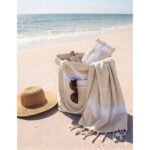 Kit Summer 3 pièces : 1 Sac 1 trousse et fouta  Bali en Beige PTZ 6011 – Image 3