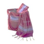 Kit Summer 3 pièces :1 Sac 1 trousse et Fouta Bali en Rose PTZ 6012