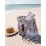 Kit Summer 3 pièces : 1 Sac 1 trousse et 1 Fouta Bali en Gris PTZ 6013 – Image 3